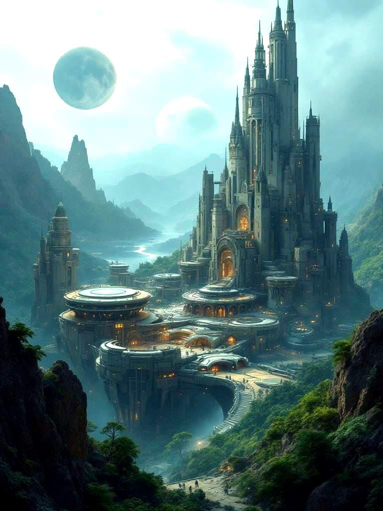 Futuristic Citadel on Alien World