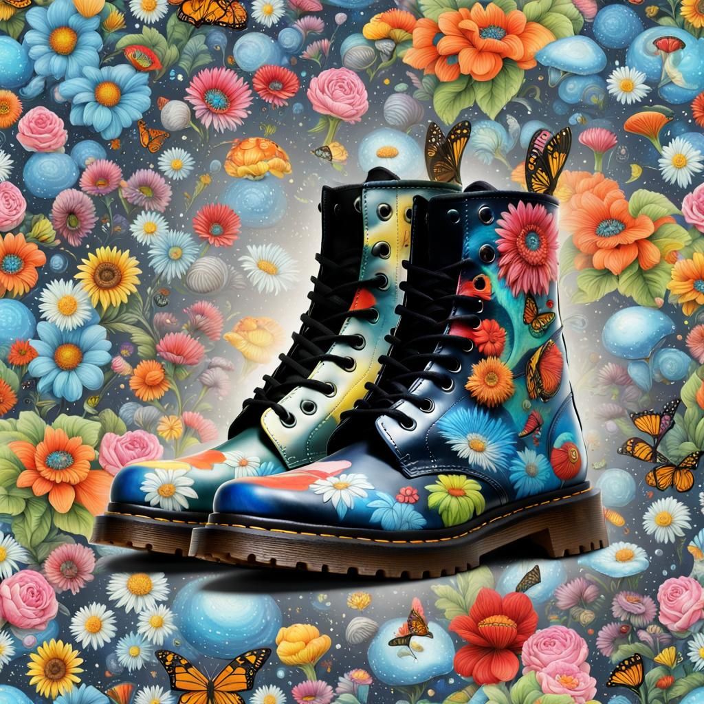 Customized Doctor Martens Boots with Fantasy Art