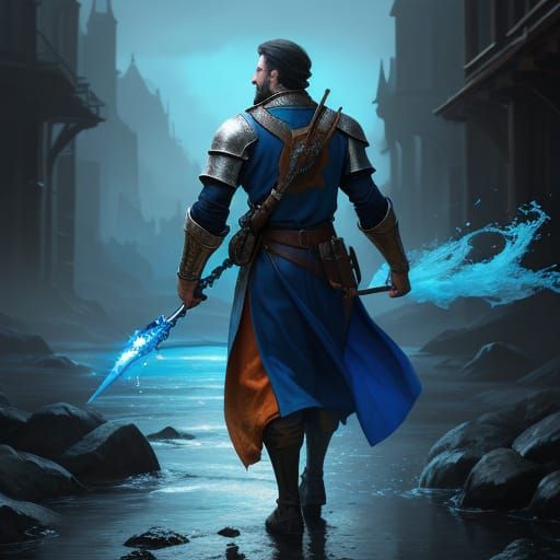 Person Looks Back in Vibrant Fantasy Oil Painting