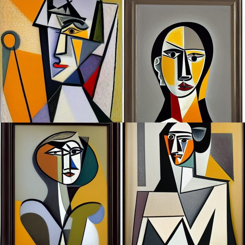 Cubist Woman's Portrait in Analytical Style
