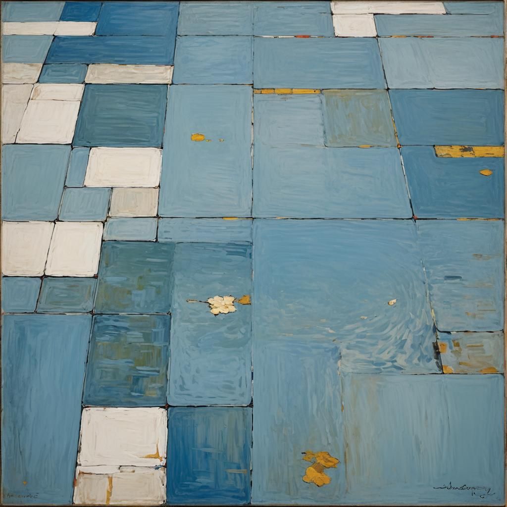 Abstract Geometric Art in Primary Colors