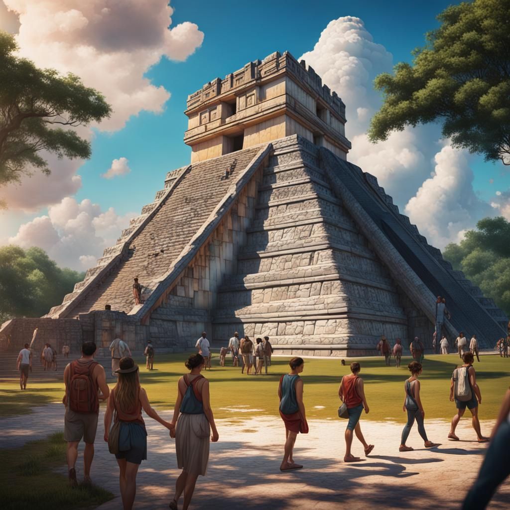 Chichén Itzá, Mexico: Hyperrealistic View with Intricate Det...