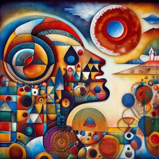 Encaustic Landscape in the Style of Paul Klee