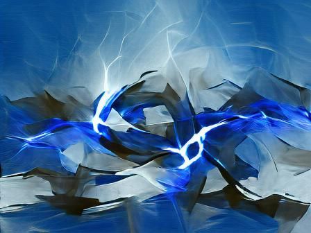 Blue Lightning Alchemy Abstract Minimalist Art