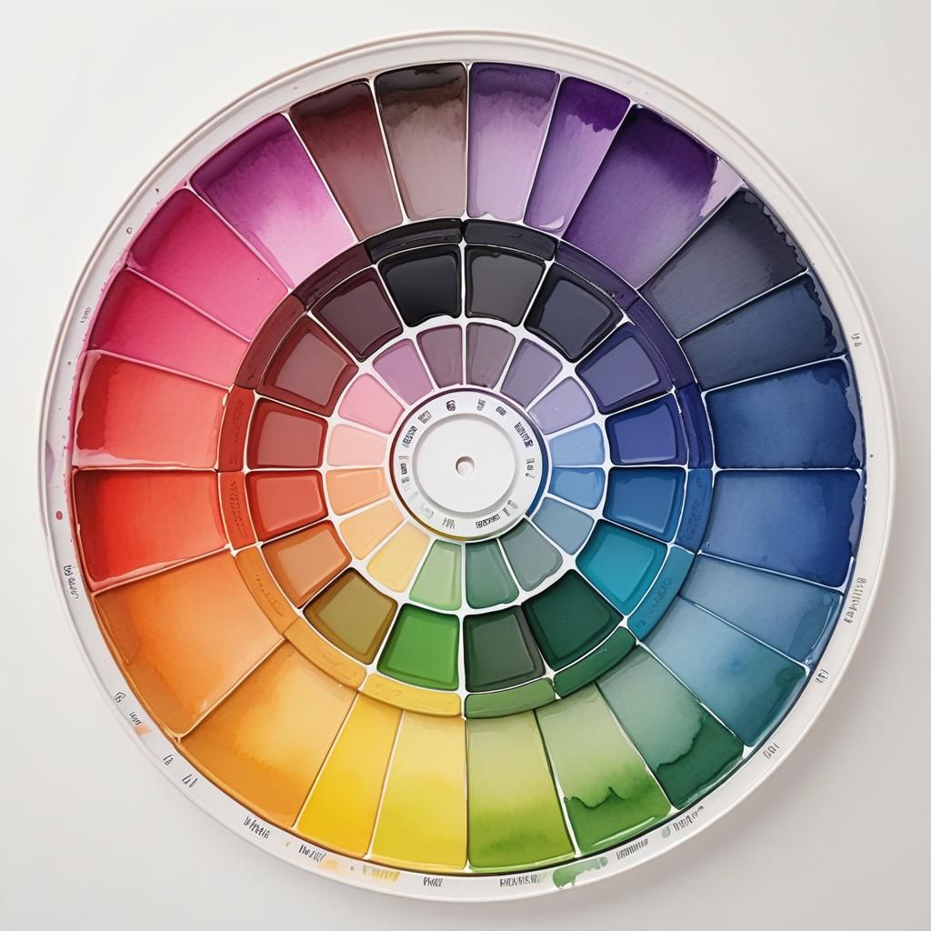 Vibrant Watercolor Painter's Color Wheel