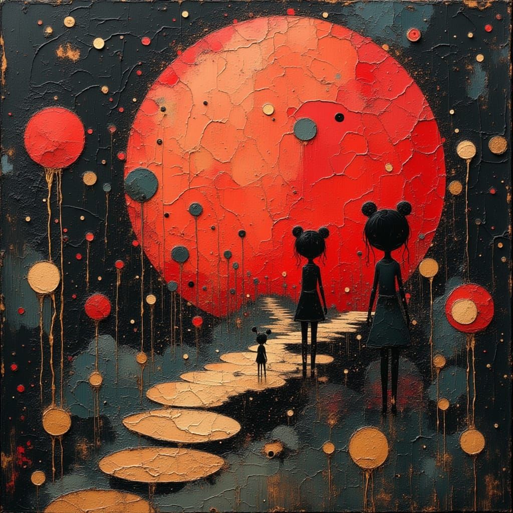 Surreal Abstract Children of the Moon