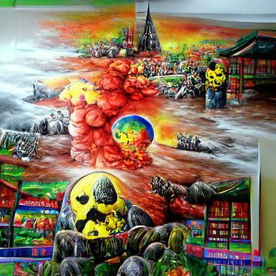 Detailed Painting of a Nuclear Holocaust
