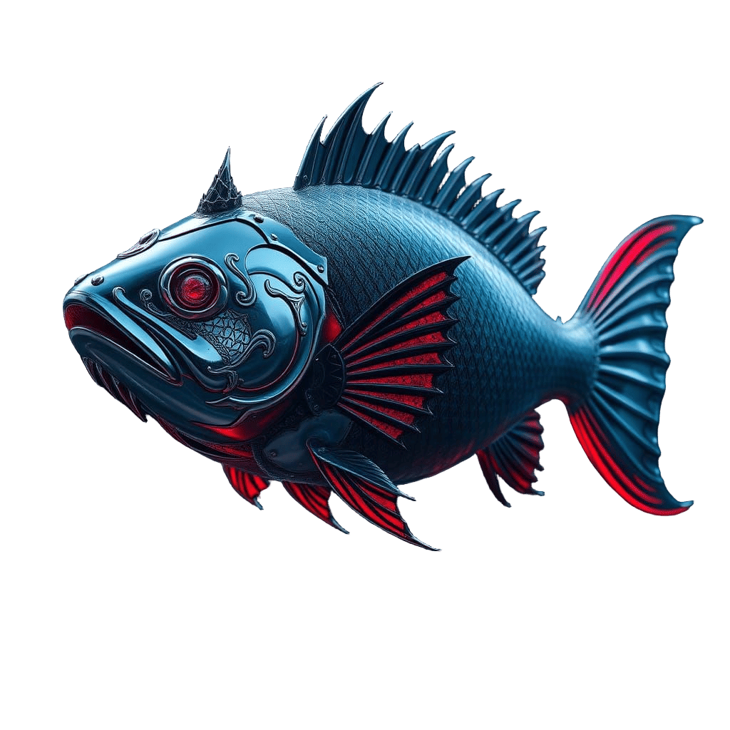 Majestic Deep-Sea Fish in Gothic Armor