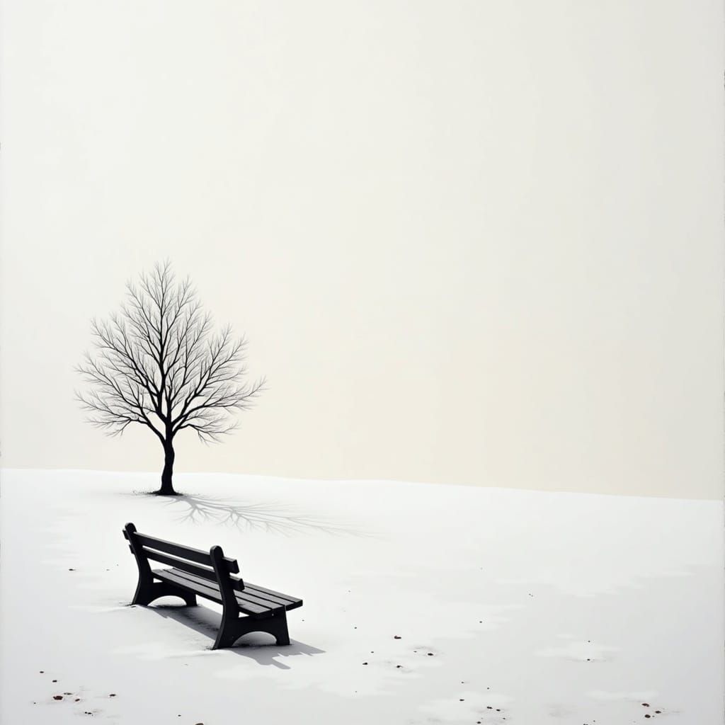 An abstract minimalist winter