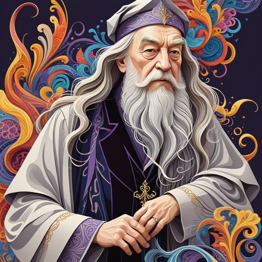 Abstract Fractal Art with Vibrant Gouache Colors