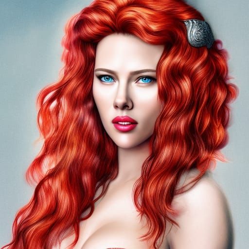Hyperrealistic Scarlett Johansson as Red Sonja: 8K Digital A...