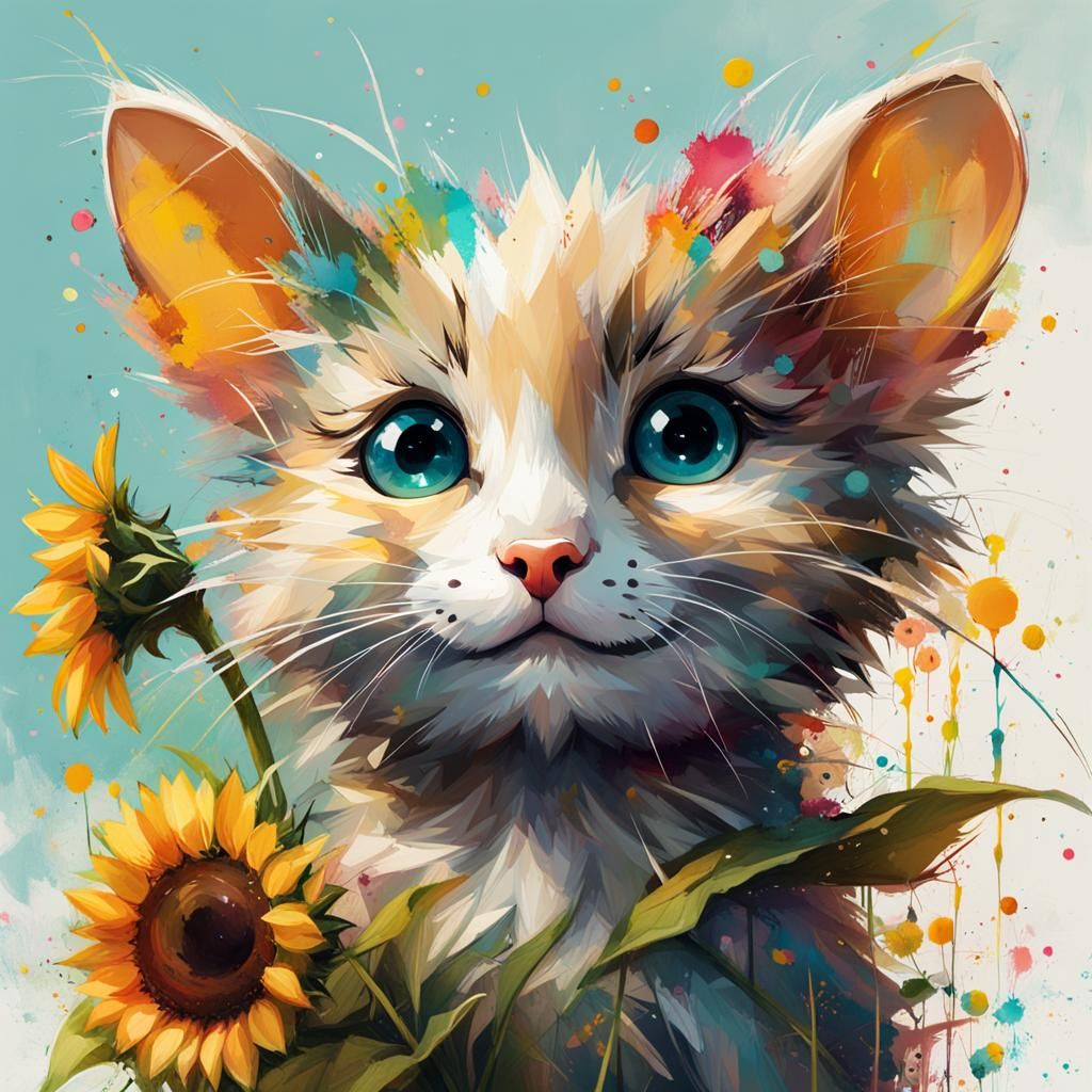 Sunflower cat
