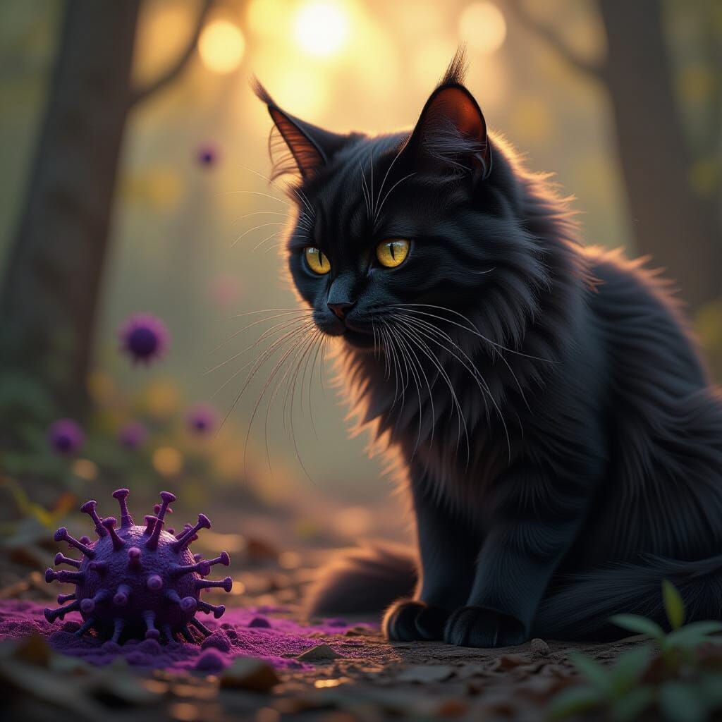 Infected Cat Unleashes Virus: Dark Fantasy Transformation