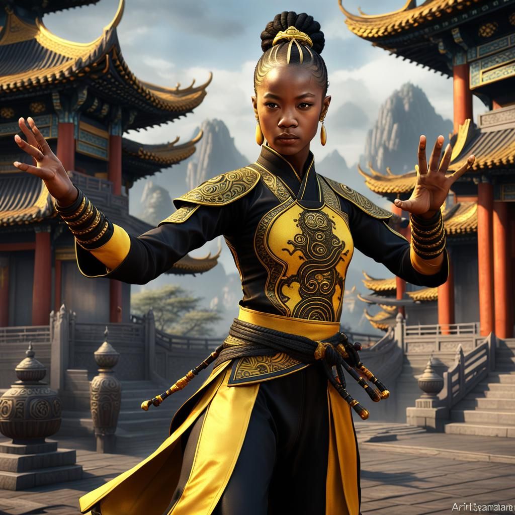 African-Chinese Shaolin Kung Fu Princess Portrait