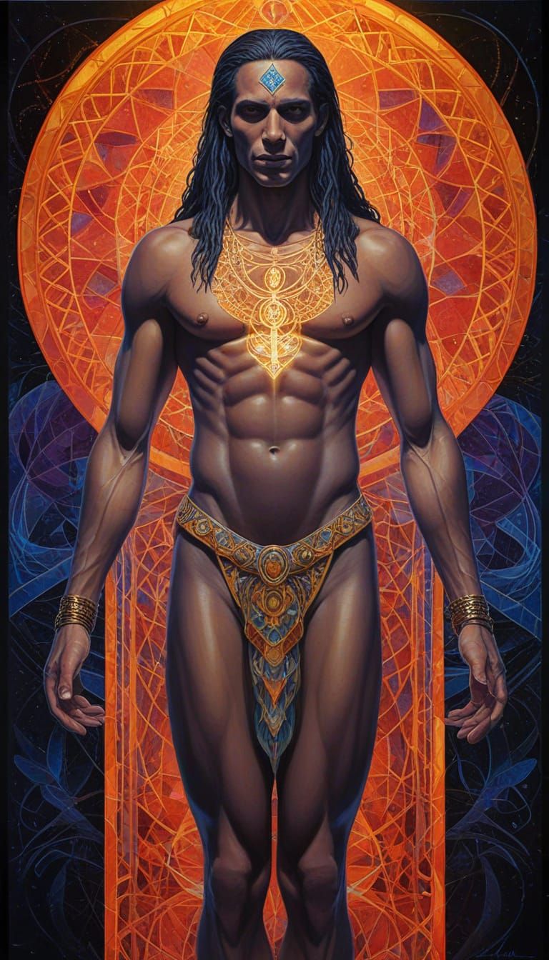 Vibrant Oil Painting of Thoth the Atlantean