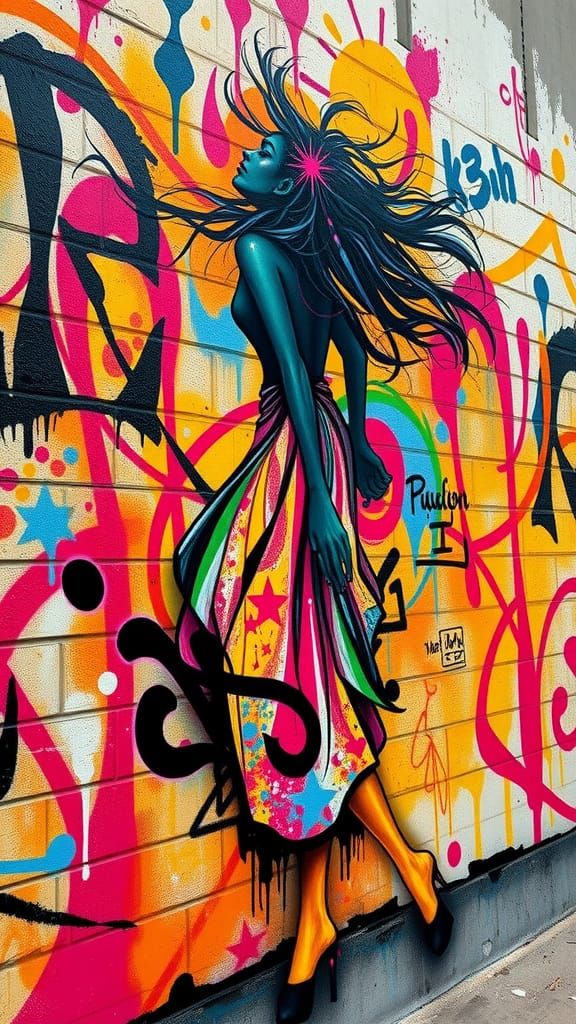 Poet's Soul: Calligraphy Street Art in Gouache and Acrylic