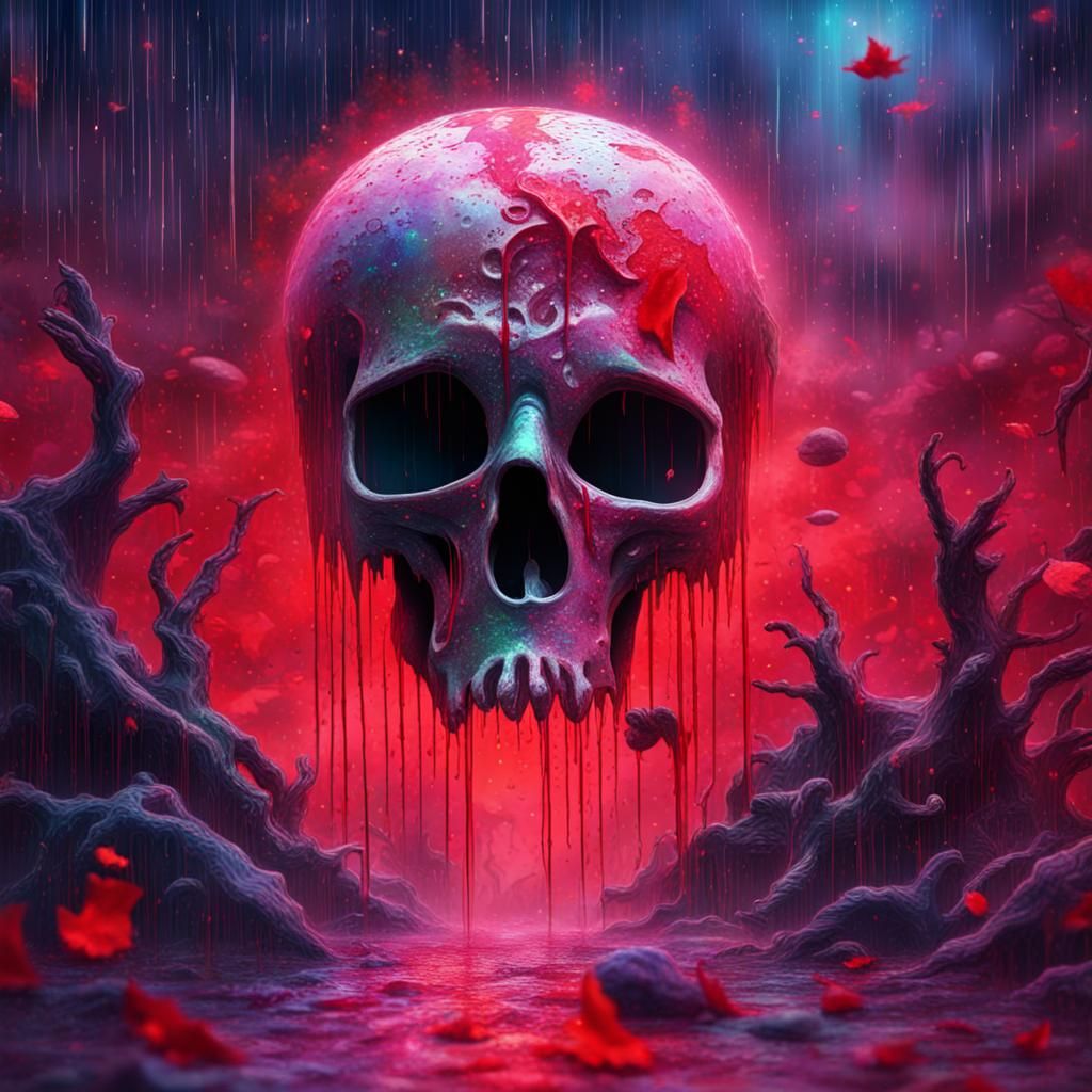 Scary Halloween: Blood Rain in Astral Illustration