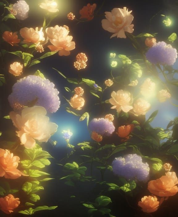 Alien Zen Garden with Cosmic Sky in Hyperrealism