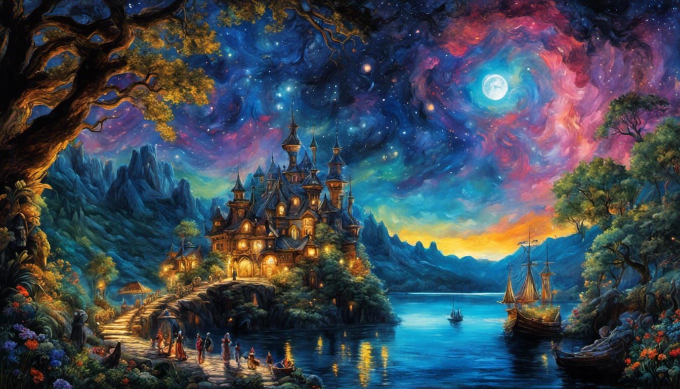 Pirates Discover Enchanted Wonderland in Starry Night