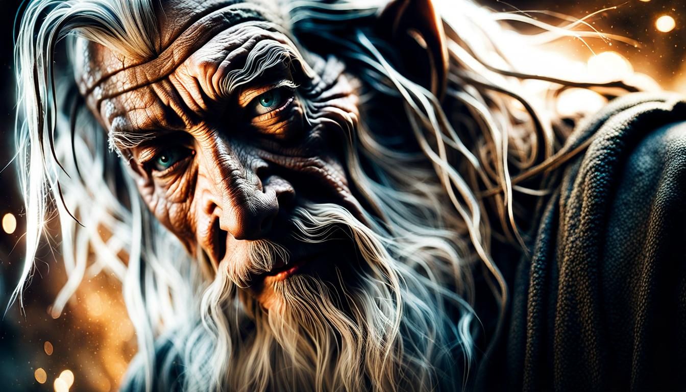 Gandalf Portrait in Russ Mills Style with Bokeh
