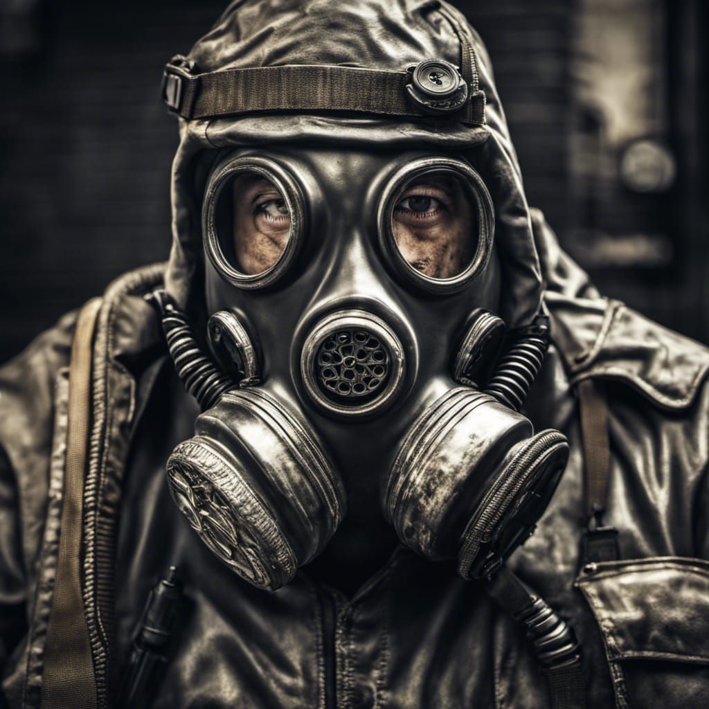 Hyperrealistic Gas Mask Portrait in HDR