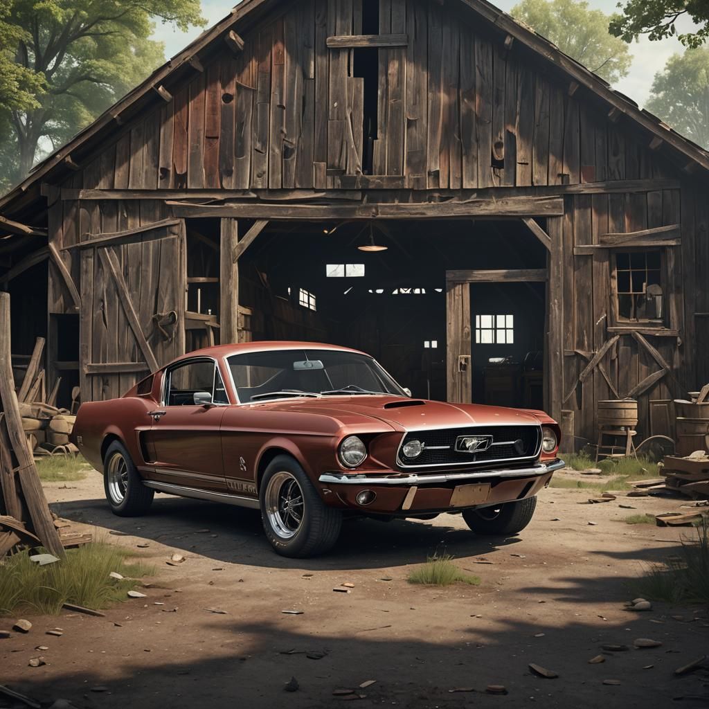 1967 Ford Mustang GT Fastback in Old Barn