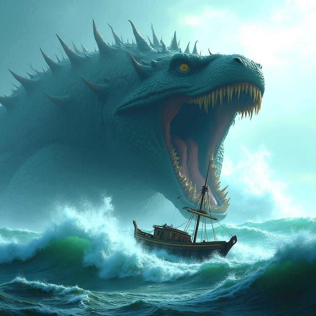 Colossal Sea Monster Emerges from the Deep