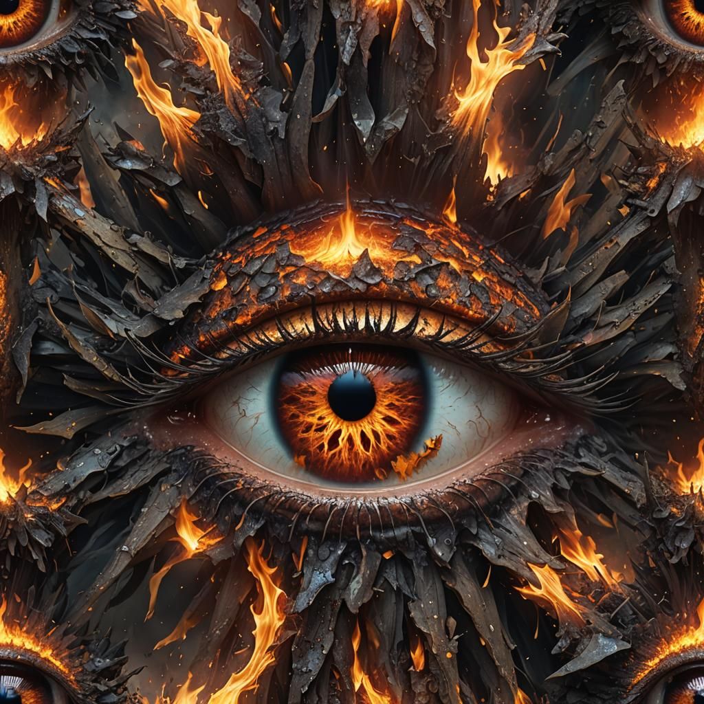 Fiery Eye of Destruction in Detailed Fantasy Art