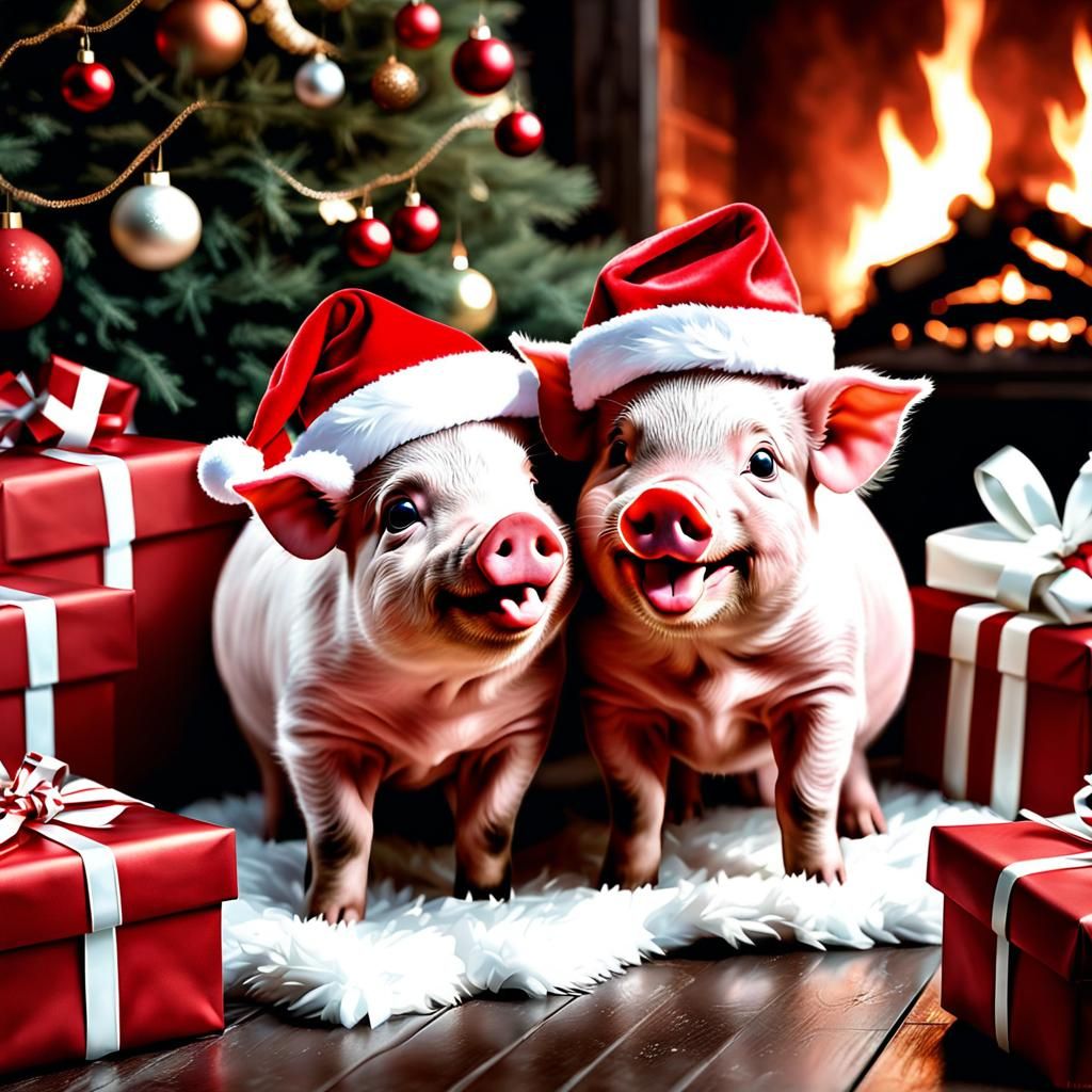 Pigs on Christmas
