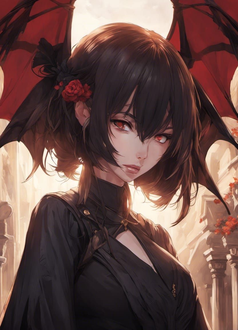 Vampire's Gaze: Intense Bite in Street Art Style