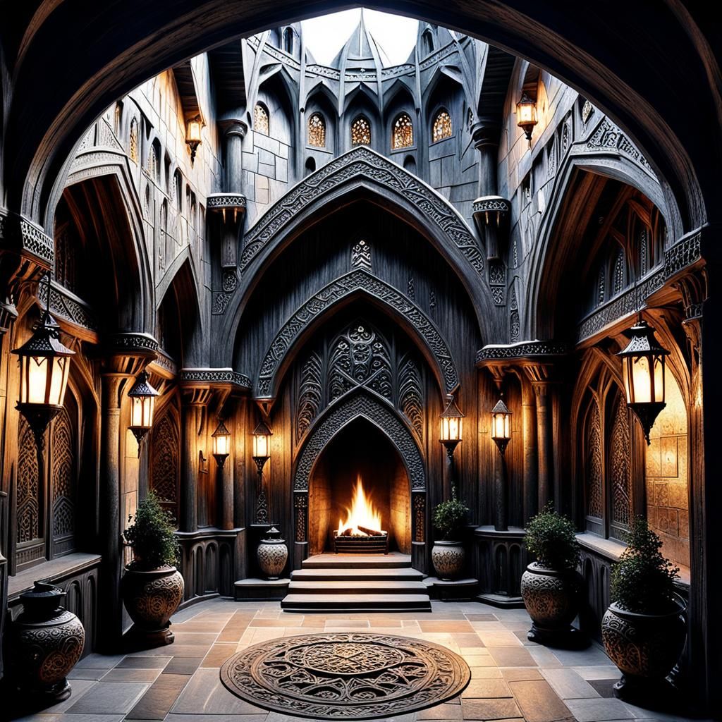 Gondor Architecture: Neo-Gothic Byzantine Interior
