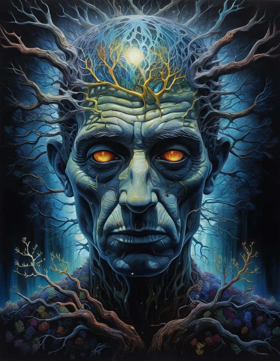 Surreal Ethereal Portrait With Melting Elements