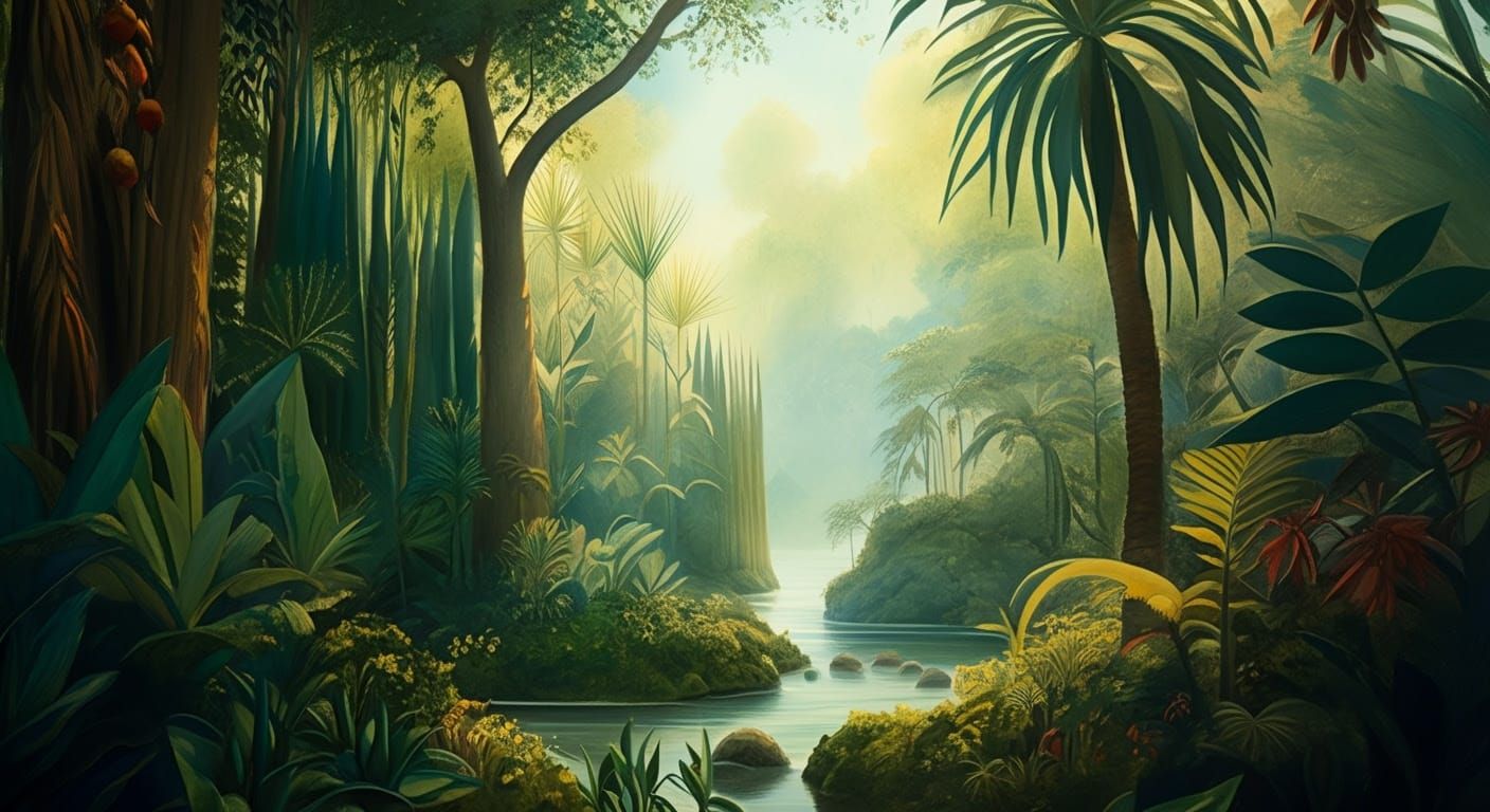 Surreal Tropical Paradise Unveiled in Vibrant Colors
