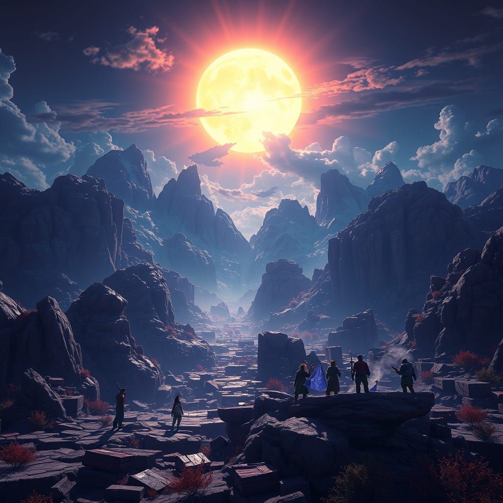 Vibrant Realm of the Sun People in Detailed Fantasy Art