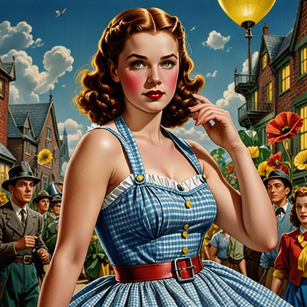 Dorothy Gale in 1930s Pinup Style, Inspired by The Wizard of...