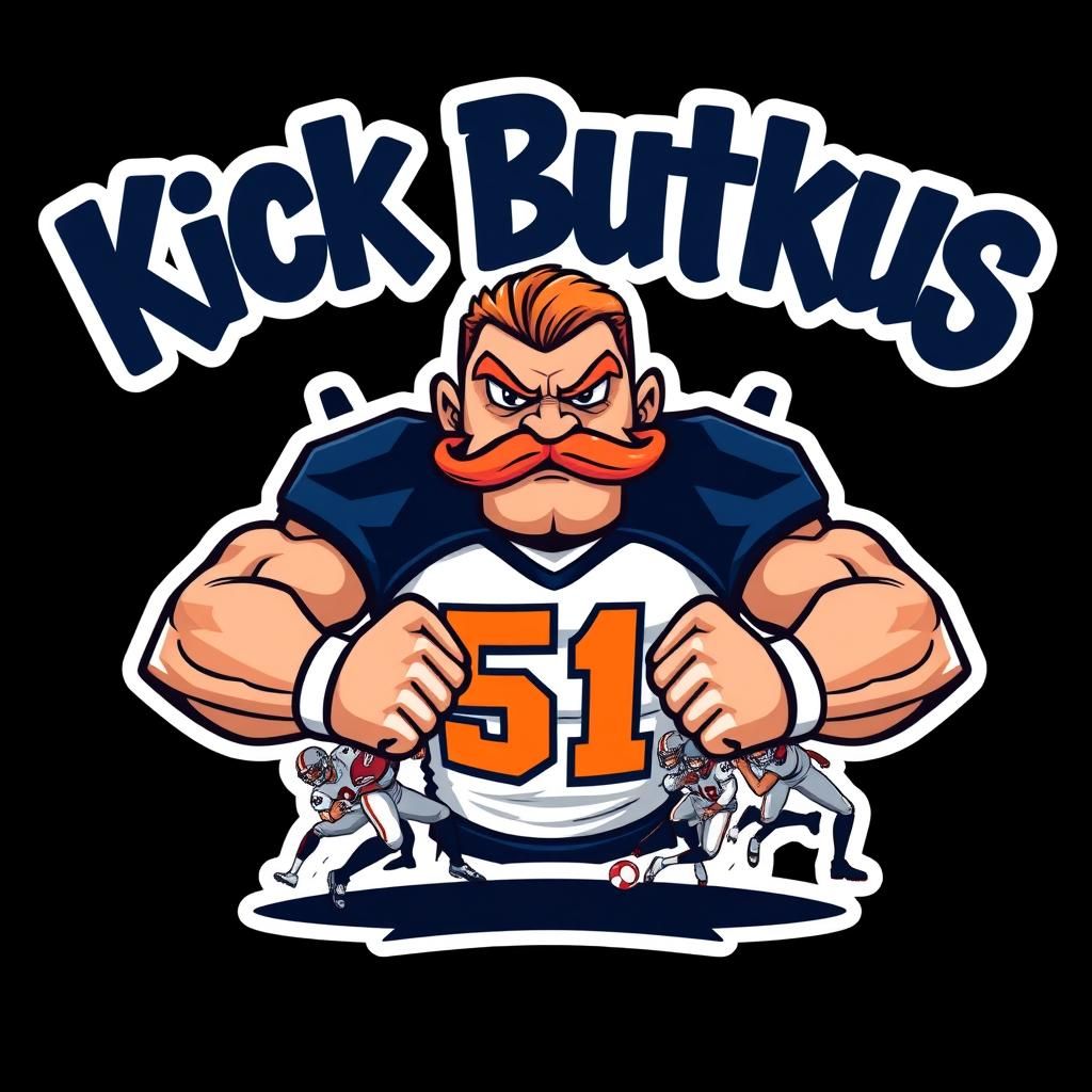Kick Butkus Fantasy Football Team Mascot Logo
