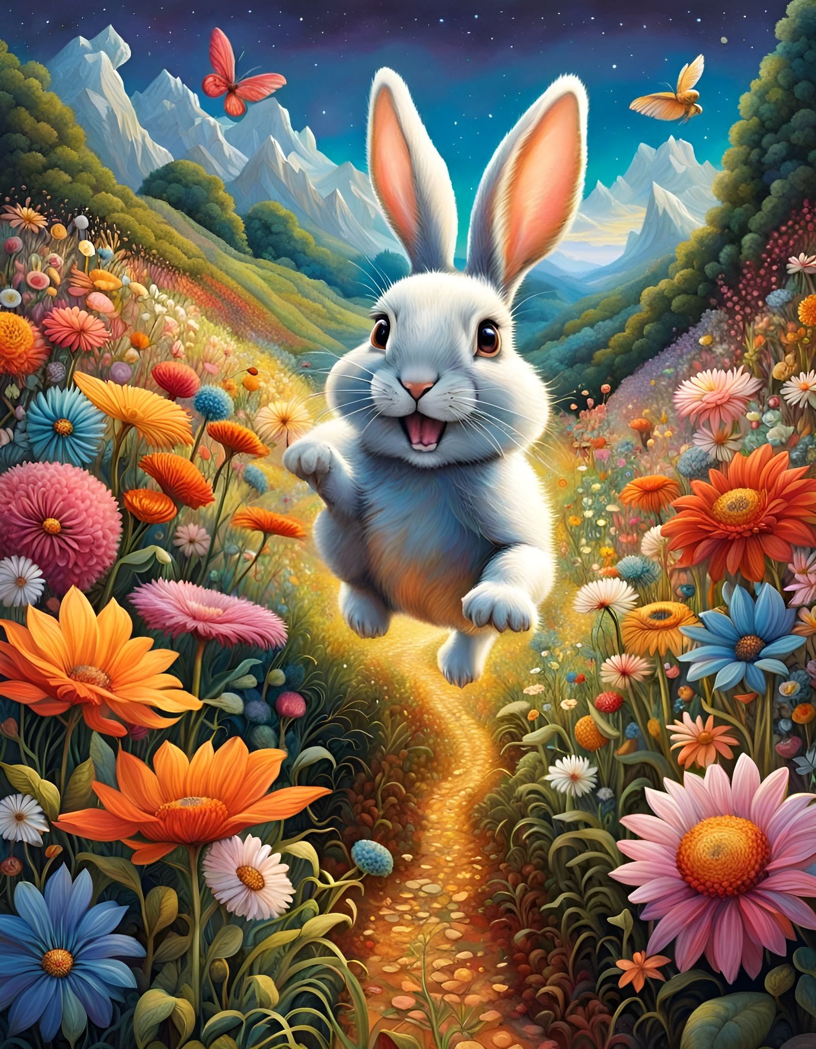 Bunny's Joyful Frolic Through Imagination Land