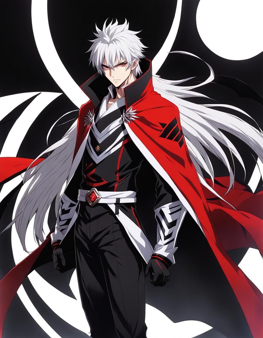 Sinister Anime Supervillain Portrait in Manga Style