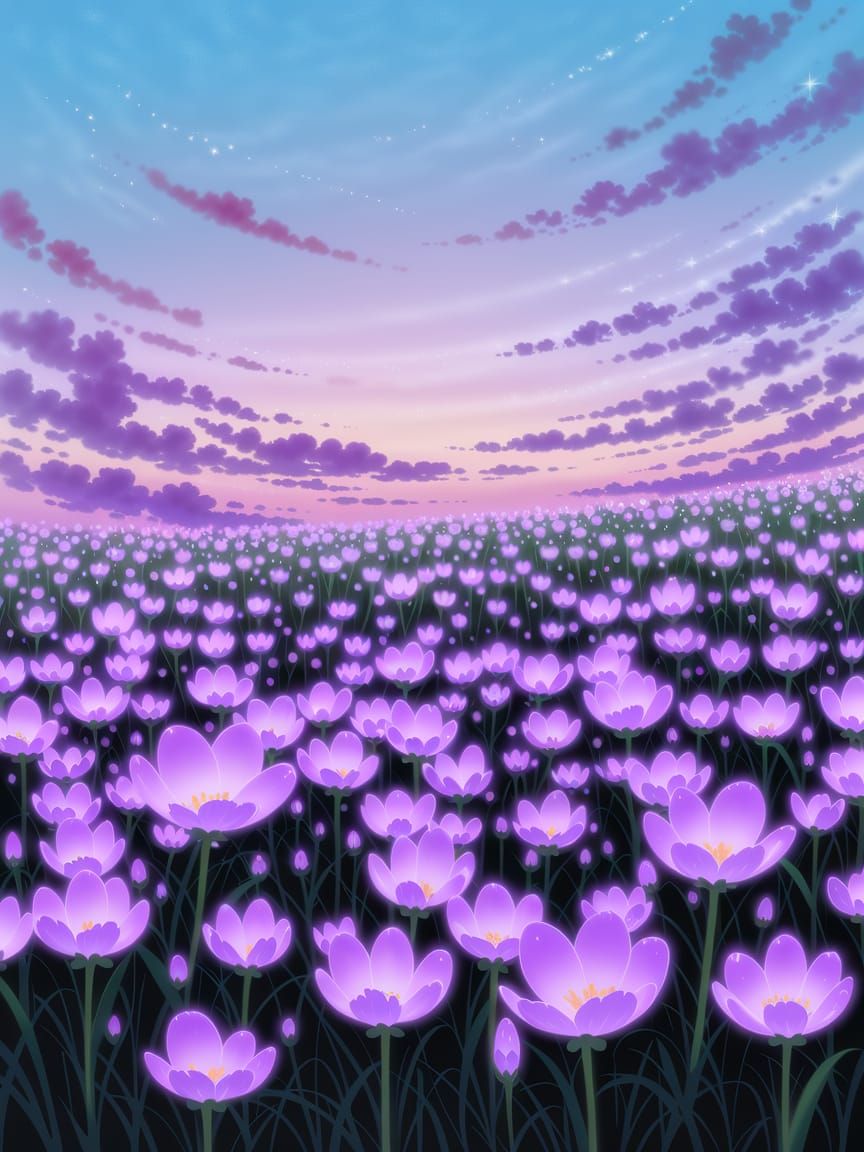 Ethereal Spring Landscape in Anime Style