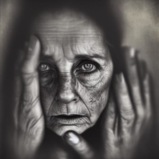 Newspaper Close-Up Portrait in Gritty Style