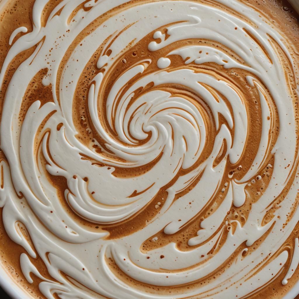 Latte Art Macro Shot with Heart Design