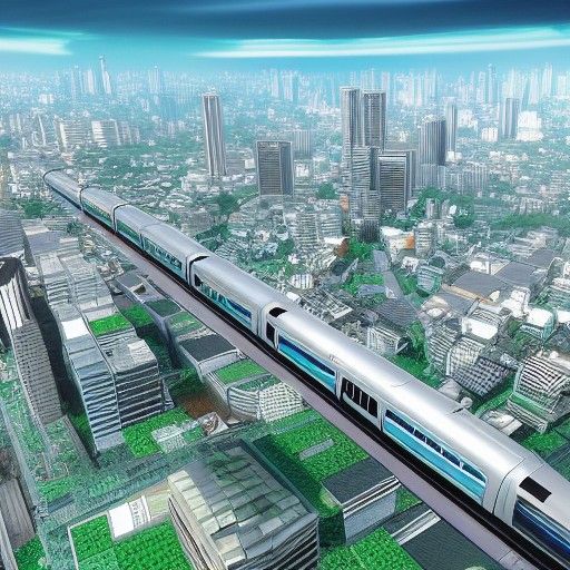 Bangkok Sky Train in Detailed Matte Painting