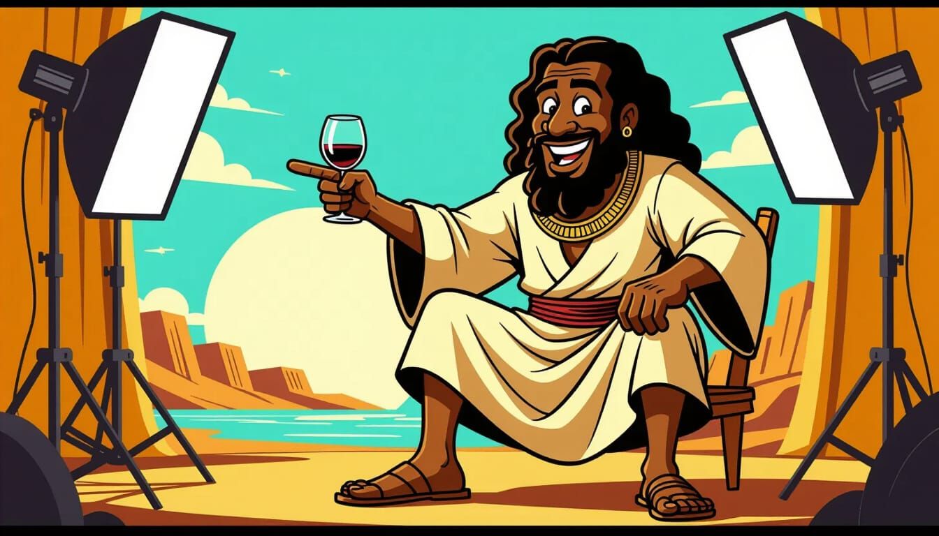 Black Jesus Caricature in Ancient Hebrew Attire