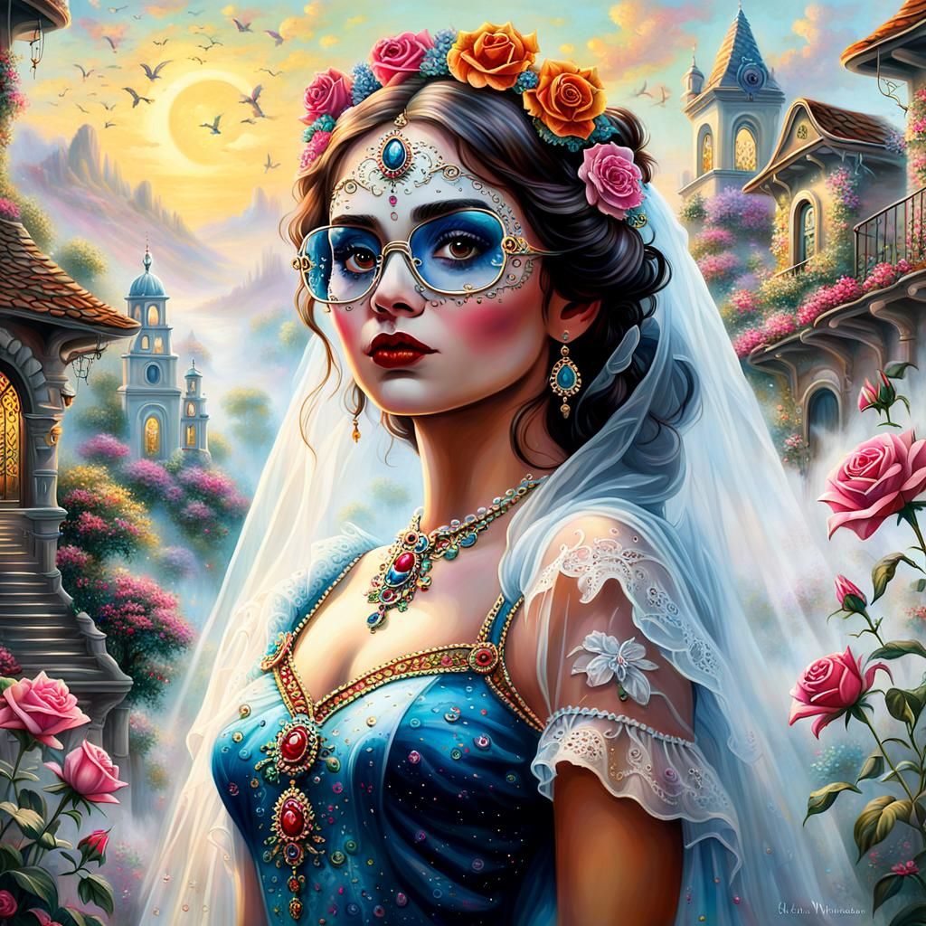 Venezuelan Catrina in Ethereal Fantasy Style