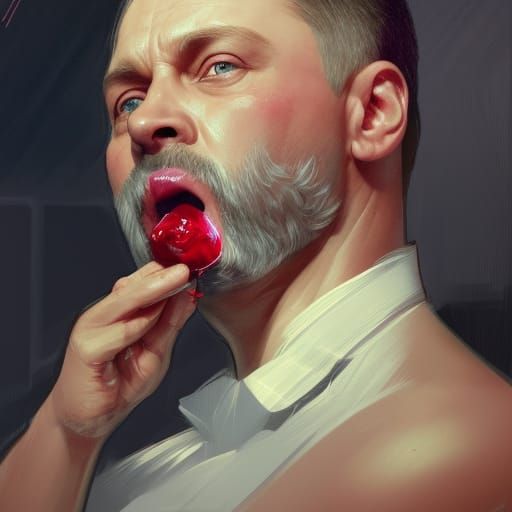 Presidential Lollipop: Hyperdetailed Portrait in Bathtub