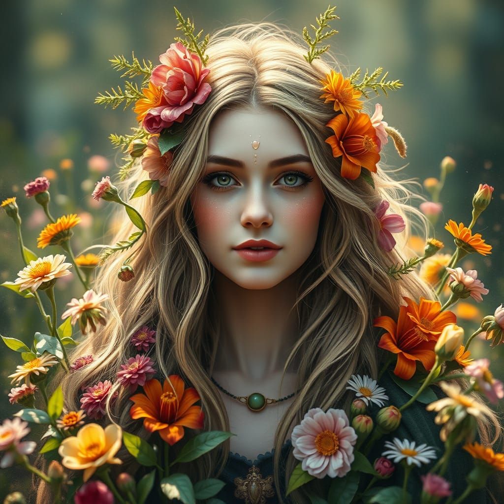 Surreal Goddess of the Earth in Baltic Mythology