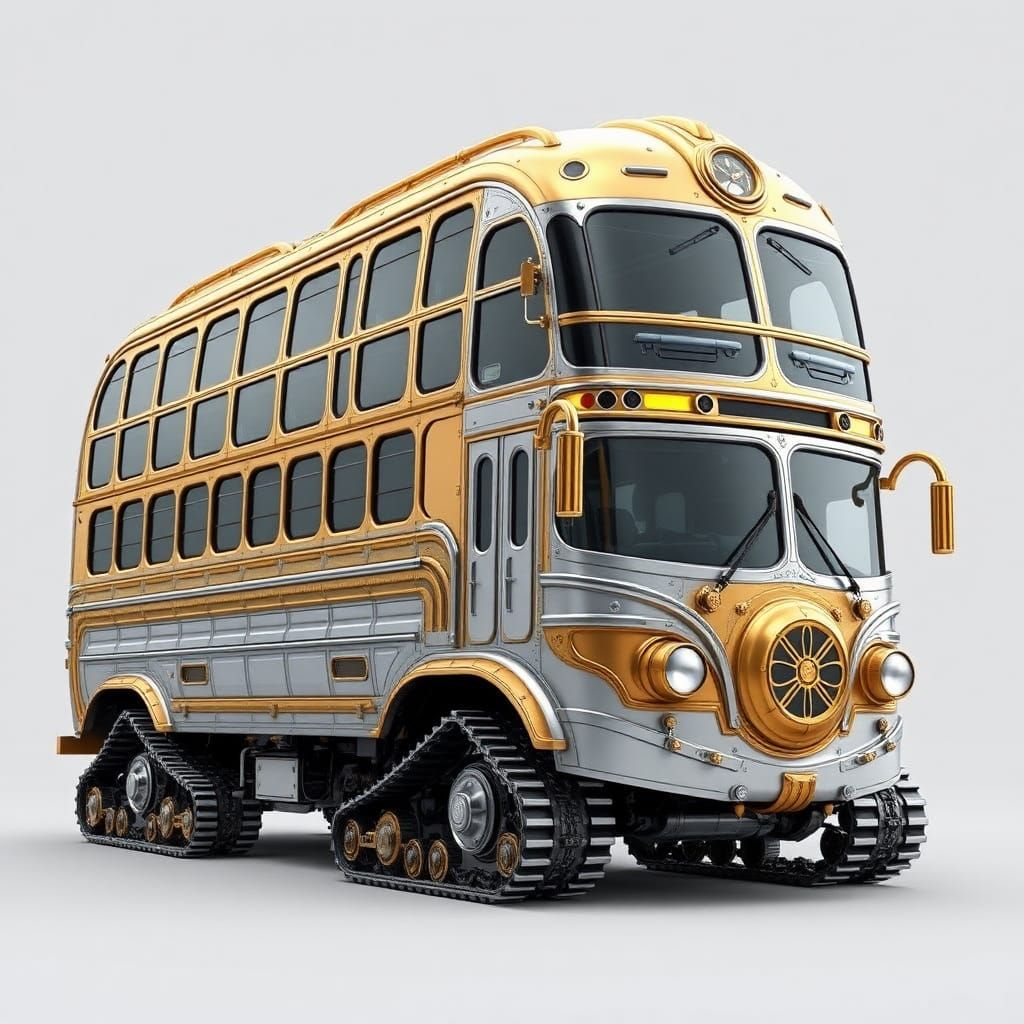Millipede-Inspired Armored Bus With Track Wheels