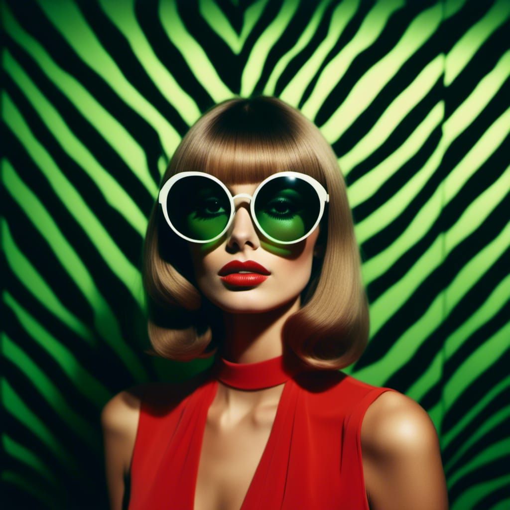 1970s Disco Dancer in Grainy Polaroid Style