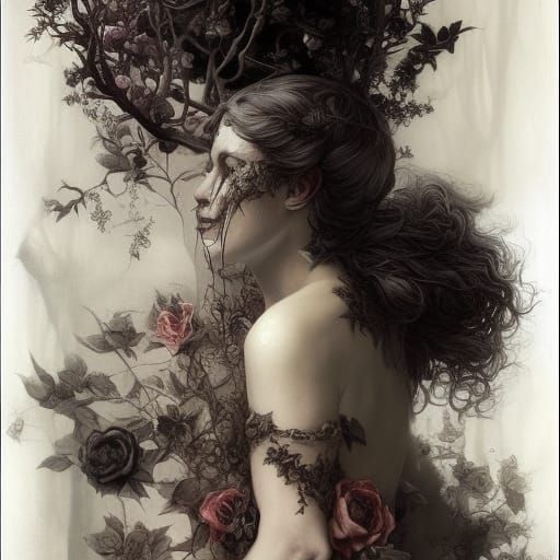 Hyper-Realistic Black Roses: Fantasy Art