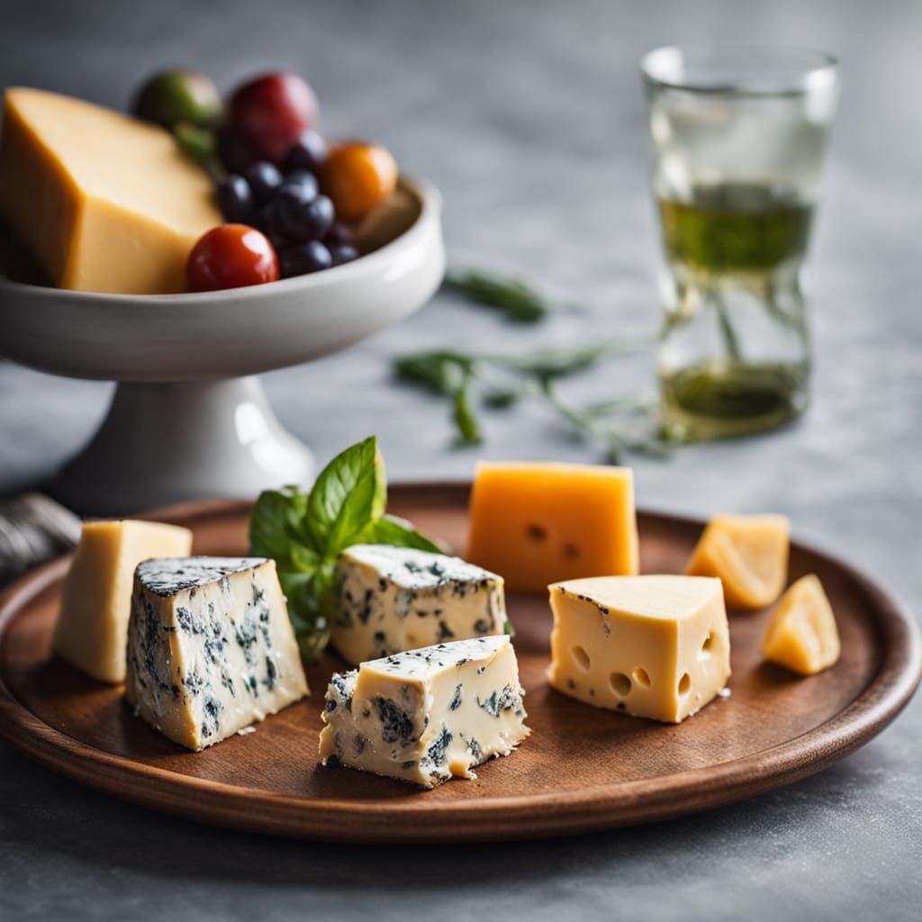 Exquisite Cheese Platter in Warm Studio Lighting